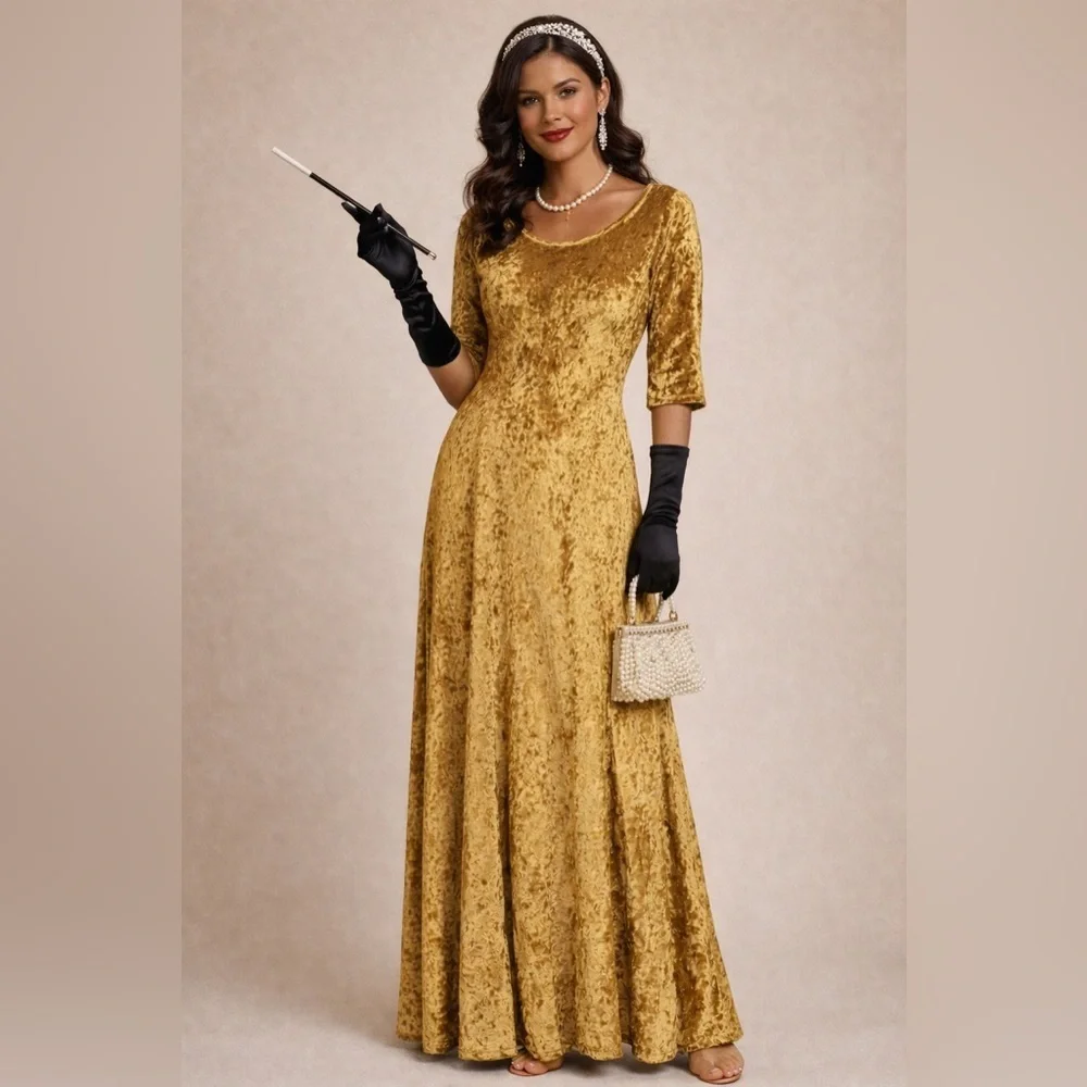 Crushed Velvet Scoop Back Maxi Dress